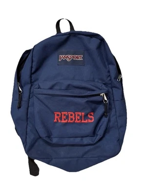 Jansport Navy Blue with Embroidered Red “Rebels” Backpack - Image 1 of 4
