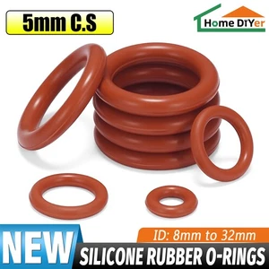 Silicone Rubber O Rings Metric Food Grade 5mm Cross Section 8mm-32mm ID O Ring - Picture 1 of 14