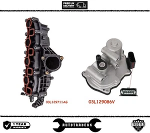 NTAKE MANIFOLD WITH FLAP MOTOR FOR AUDI,SEAT,SKODA & VW 2.0TDI 03L129711 - Picture 1 of 3
