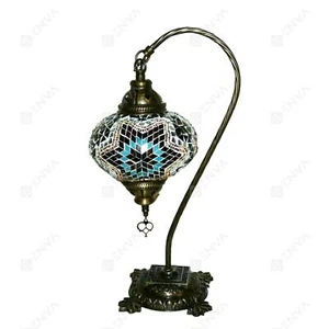 Türkisch marokkanischer Stil Mosaik Tiffany bunte Glas Schwanenhals Tischlampen - Bild 1 von 3