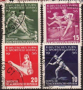 GERMANY DDR 1956 SPORTS - full set of Used stamps - Picture 1 of 1