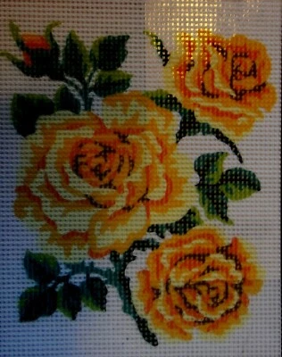 Tapiz de lona estampada a punta de aguja "Rosas amarillas" 3151 Foto 1 de 2