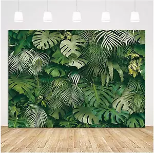 Green Tropical Palm Leaves Picture Photography Backdrop Vinyl 7X5Ft Jungle Safar - Picture 1 of 12