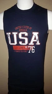 UNITED STATES OF AMERICA NO 76 USA DARK BLUE SMALL SM MENS TANK TOP SHIRT NEW - Picture 1 of 2