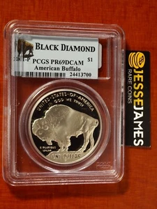 2001 P PROOF SILVER BUFFALO COMMEMORATIVE DOLLAR PCGS PR69 DCAM BLACK DIAMOND - Picture 1 of 2