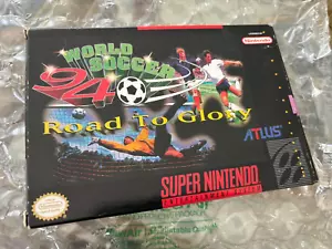 World Soccer 94 Road to Glory Super Nintendo NTSC USA Complete Rare Poster - Picture 1 of 15
