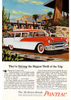 Pontiac Strato Streak Station Wagon Automobile 1956 Magazine Print Advertising