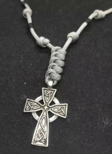 Collana in Paracord Croce Viking edition Grey Grigio - fatta a mano 35 cm - Foto 1 di 2
