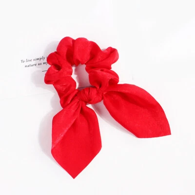 Mujeres Chifón Seda Moño Cabello Crujiente Corbata Cabello Bandas Goma Soporte Cola de Caballo Foto 1 de 4