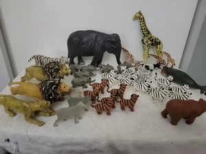 Plastic Various Animals Toys Lions Bears Tigers Sheep+ - Picture 1 of 12