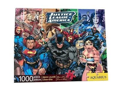 DC Comics Justice League Of America 1000 Piece Puzzle by Aquarius 20x29” - Image 1 of 3