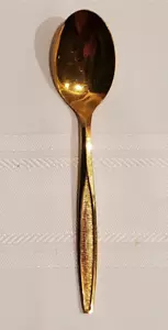 VINTAGE Custom Design Stainless Gold Electroplate Stainless Spoon - Japan - Picture 1 of 4
