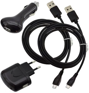 4 IN 1 Set 2x Micro Câble De Données USB Voiture Réseau Câble pour - Photo 1/2