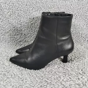 Marks And Spencer Boots Womens Uk 3.5 Black Leather Chelsea Wide Fit - Picture 1 of 20
