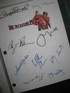 The Incredibles Signed Film Script X9 Brad Bird Craig T. Nelson Holly Hunter RPT - Picture 1 of 1