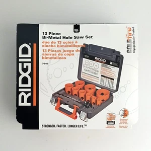 Ridgid 7040 13pc Bi-Metal Hole Saw Set Cobalt Industrial Steel (cracked case) - Picture 1 of 5
