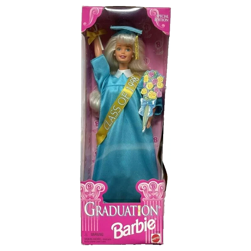 Mattel VTG 1997 Class Of 1998 Graduation Barbie Doll Blue Gown Box Damage