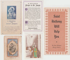 1940-60s LOT Vintage Saint Anthony & St Joseph Novena Prayer Brochure Holy Cards - Picture 1 of 11