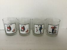 Vintage Arby's Pepsi Norman Rockwell Lot of 4 Drinking Glasses 10 oz. EUC