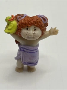 VTG Cabbage Patch Kid Doll PVC Figurine Girl Red Curly Hair Towel Duck 1984 2.5" - Picture 1 of 4