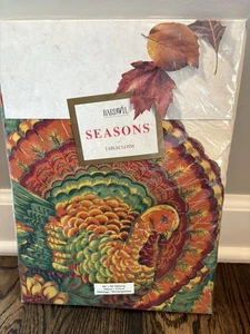 Mantel de pavo de acción de gracias Bardwil 60" x 84" otoño colina cosecha otoño - Imagen 1 de 7