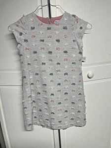 Maria Casero Girls Size 12 Grey Dress With Pink And Pale Puffs. New With Tags - Picture 1 of 11