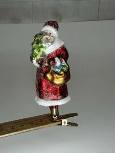 Vintage Santa Claus Clip-on Christmas Ornament Tree Branch Sitter L1 - Picture 1 of 11