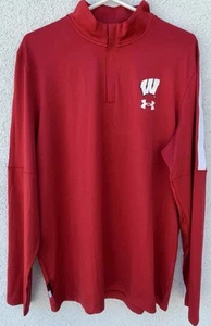 Under Armour Wisconsin Badgers 1/4 Zip Pullover Large Stretch NWOT MSRP $65 - Picture 1 of 6