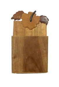 Wooden Letter Holder Wallpocket Hibiscus Handmade Tricolor, 9"h x 4.5"w - Picture 1 of 8