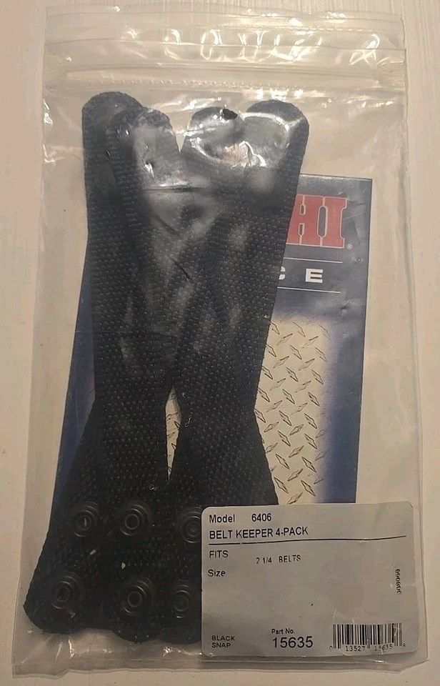 Guardián de cinturón Bianchi 6406 AccuMold 1" de ancho negro a presión - 4 piezas - ajuste cinturón de 2,25" Foto 1 de 1