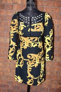 Gianni Versace Authentic Baroque Print Long Sleeve Minidress Womens Size 12 - Picture 1 of 15