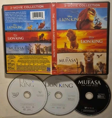 The Lion King: 3-Movie Collection [DVD] Lion Kings all Animated Movies Mufasa - Image 1 of 4