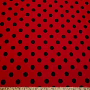 Tela de poli spandex a lunares rojos - Imagen 1 de 10