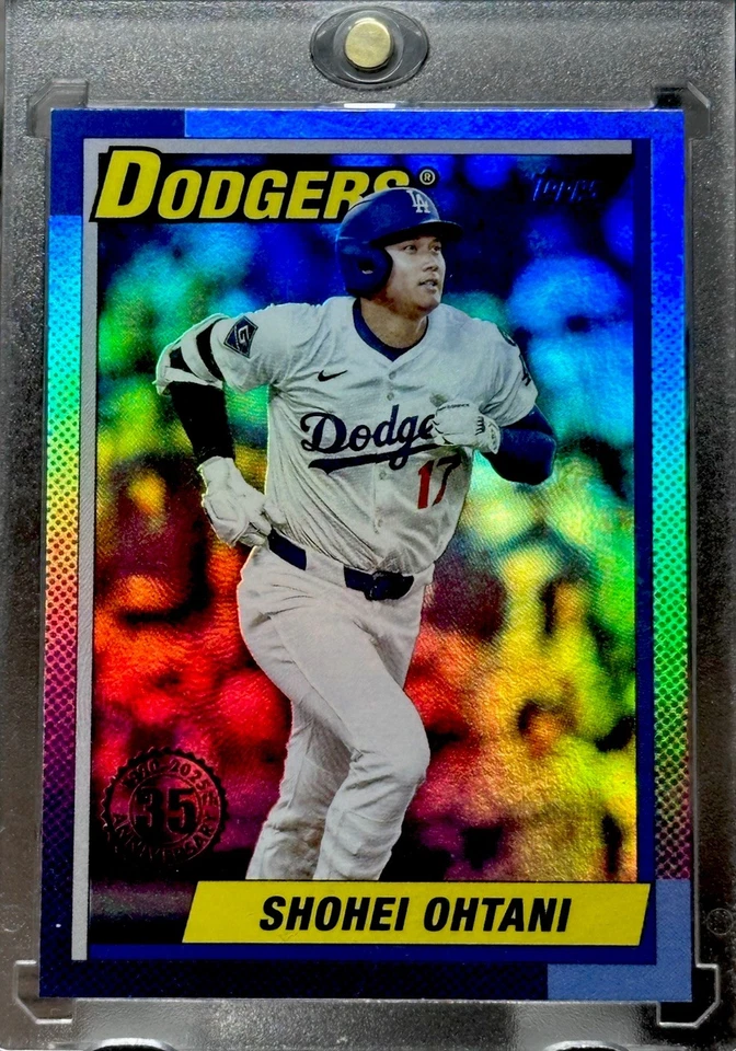 Shohei Ohtani RARO REFRACTOR DE LÁMINA RETRO HOLO TARJETA DE INVERSIÓN ESQUIVADORES COMO NUEVO Foto 1 de 4