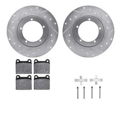 For Porsche 912 65-69 Drilled & Slotted Front Brake Kit w Optimum Pads Foto 1 de 2