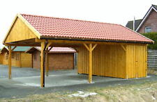 Prikker LAS VEGAS Holz Carpot mit Satteldach - 600 x 800cm