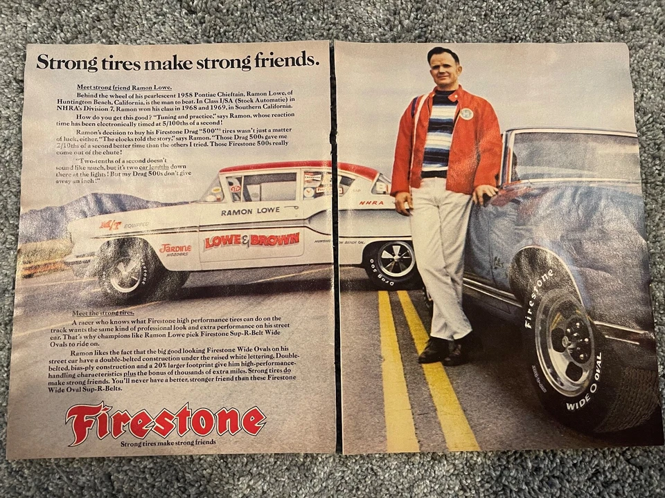 Pontiac Chieftain 1958 V8 Firestone anuncio histórico revista Hot Rod Foto 1 de 1