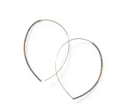 Park Lane "COLLINS" Pierced Earrings GRAY Beads 3" Long New & Nice!  Reg. $48 — 第 1/3 张图片