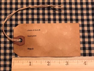100 NEW SIZE #3 DEALER Coffee Stained Primitive antique store Hang Price Tags - Picture 1 of 1