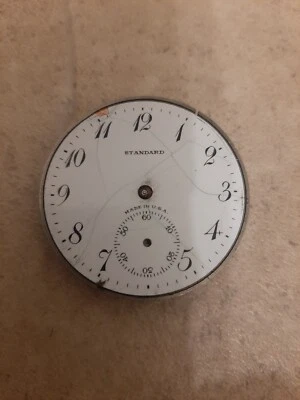 Atq 1917 Standard Pocket Watch Movement 7j Has Face But No Hands Parts or Repair - Image 1 of 4
