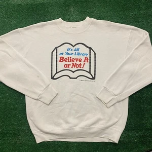 Vintage 1990s Ripley's Believe It Or Not Book Library Crewneck Sweatshirt - Picture 1 of 5