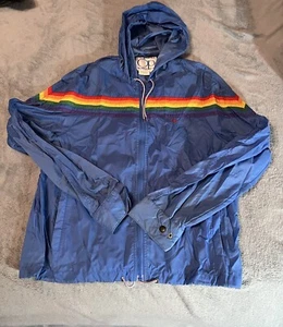 Vintage 80s OCEAN PACIFIC RAINBOW WINDBREAKER JACKET - Picture 1 of 7