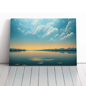 Sunrise Lake Canvas Wall Art Print Framed Picture Home Decor Living Room Bedroom - Picture 1 of 5