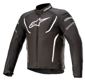 Alpinestars Men's T-Jaws V3 Black White Waterproof Textile Motorcycle Jacket New - Picture 1 of 2