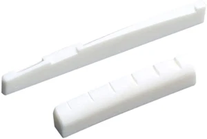 6 String Acoustic Guitar Bone Bridge Saddle and Nut Real Bone Parts for Acous... - Picture 1 of 11
