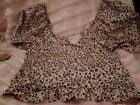 Saltwater Luxe Animal Print Cropped Top Size Med
