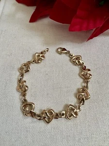 James Avery EXTREMELY RARE 14k Solid Gold Lovers Knot Bracelet Heart💕😍 - Picture 1 of 6