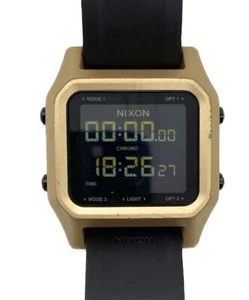 Reloj de cuarzo para hombre NIXON esfera negra digital cuadrada correa de goma de Japón - Imagen 1 de 5
