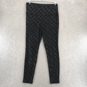 Chicos Leggings Women 1 US 8 10 Black Houndstooth Zenergy Stretch Pull On Casual - Picture 1 of 11