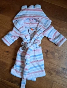 Joules Hooded Girls Soft Pink Fleece Dressing Gown Bathrobe Age 5 98/104 Nwts. - Picture 1 of 16